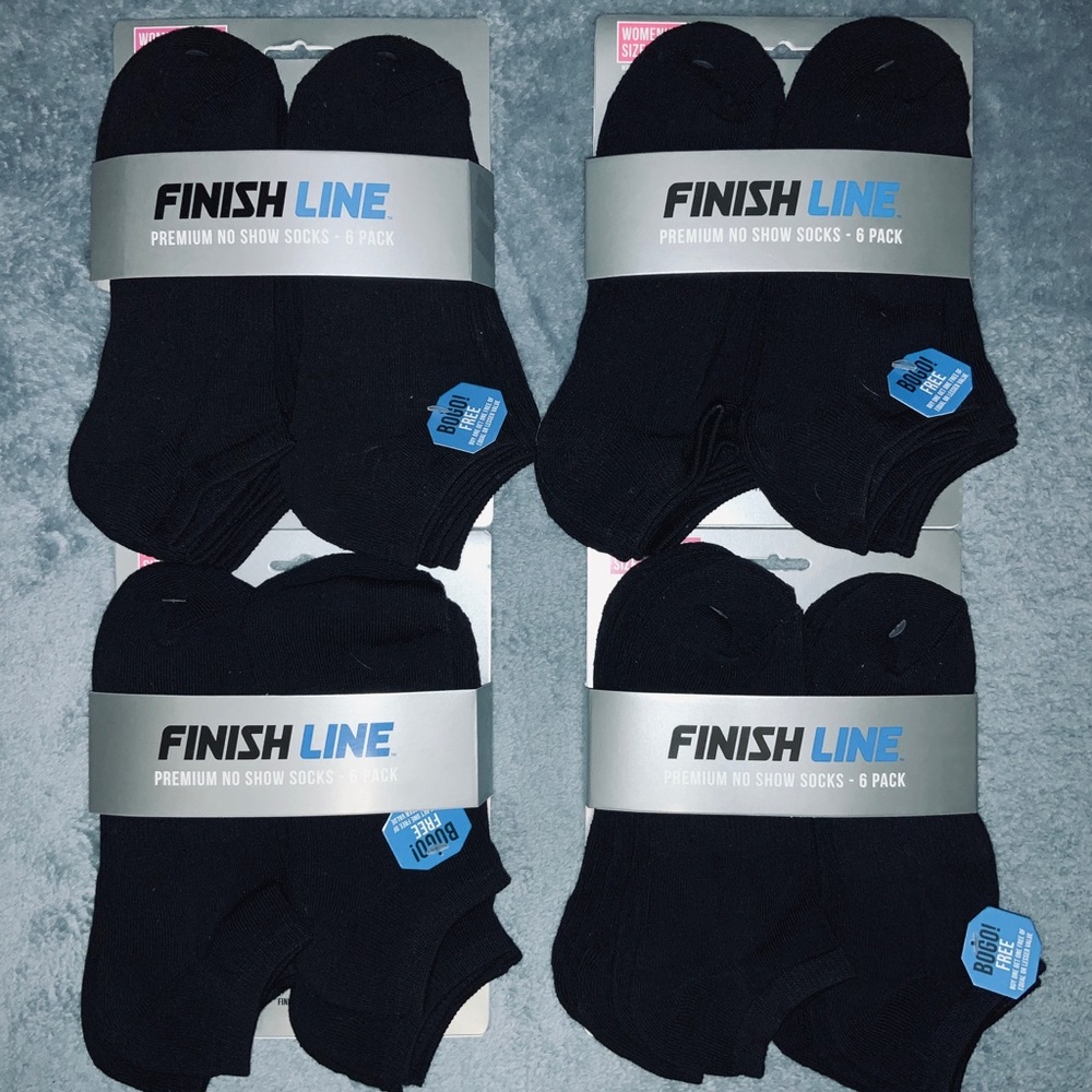 WOMEN'S FINISH LINE NO-SHOW SOCKS (4) 6-PACK